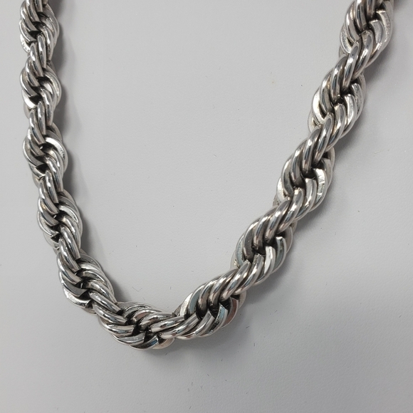 NAPIER SILVER TONE LAYERING  NECKLACE LOT LARGE LINK TWIST CHAIN WOMEN JEWELRY - Picture 5 of 14